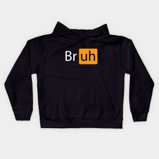 Bruh Black Logo Kids Hoodie